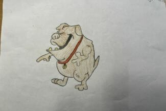 Teckning av en hund