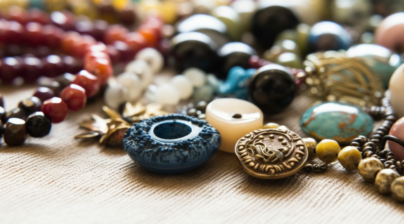 Several homemade jewelry in different colors and shap
