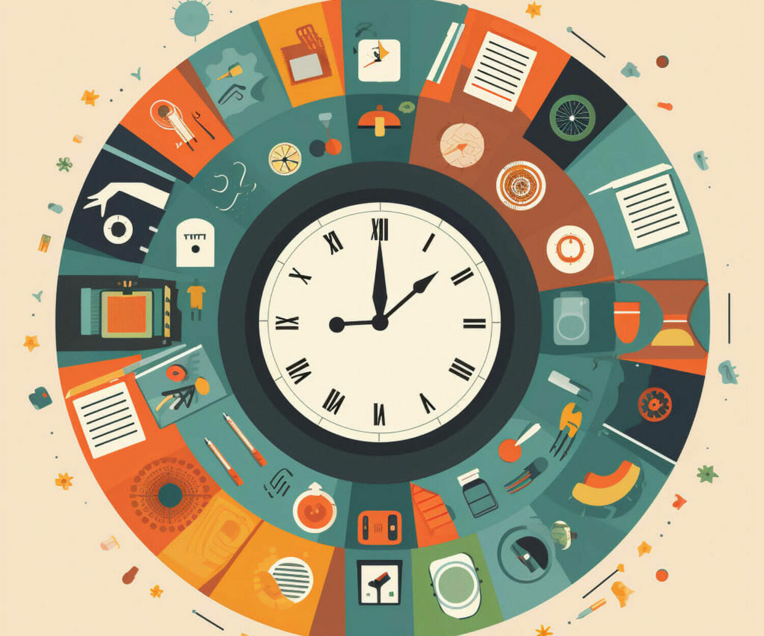 En bild av en klocka som symboliserar tidshantering
