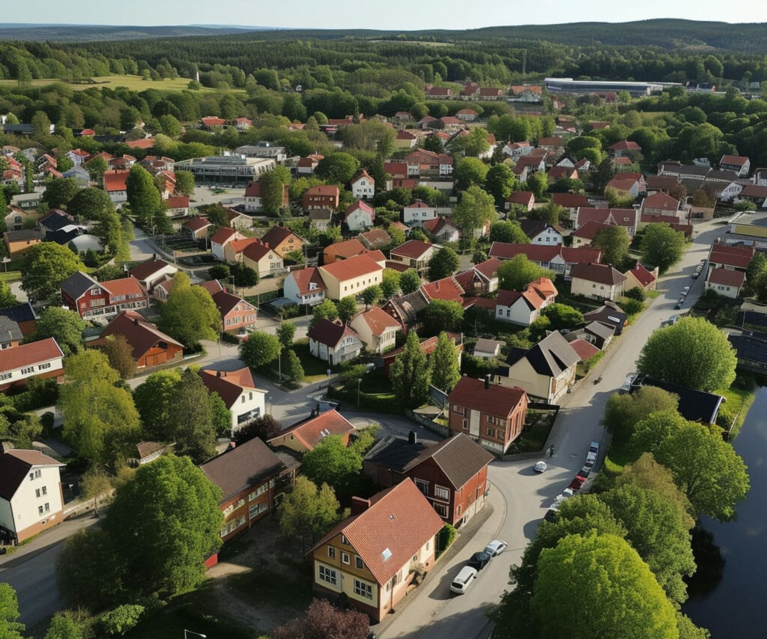 En AI bild över staden Vimmerby